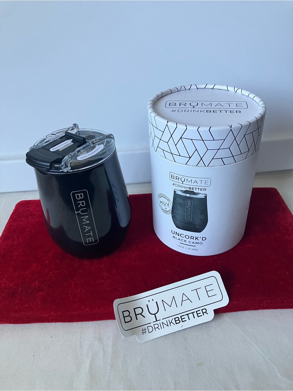 Brumate Glitter Charcoal Uncork'D 14 Oz Insulated Wine Tumbler NEW Alt Box.